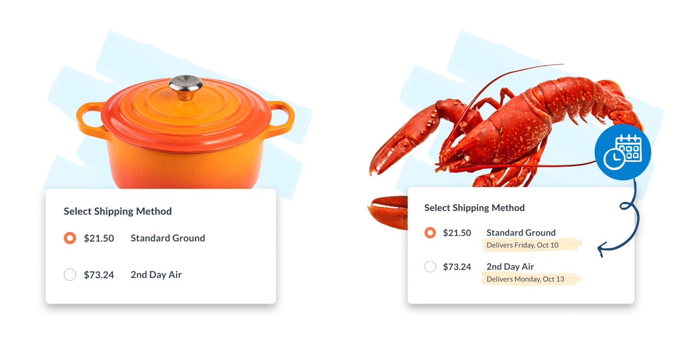 Delivery date options shown at checkout with ShipperHQ