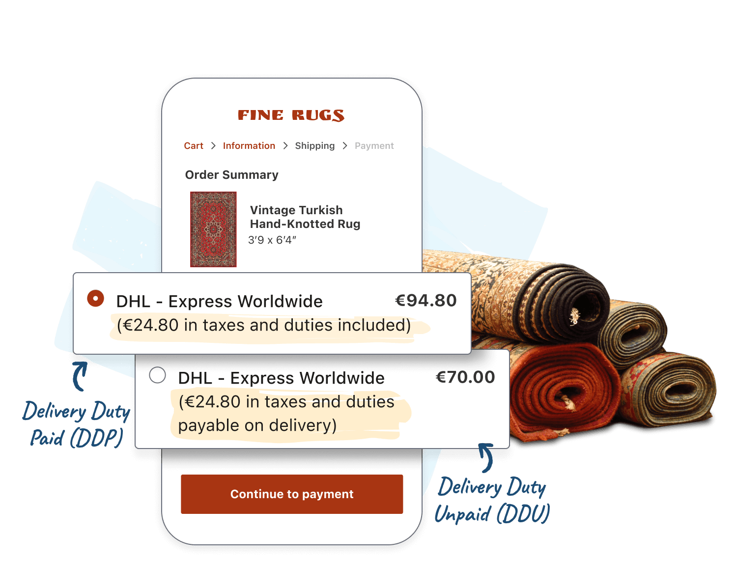 Calculate Duties & Taxes in Checkout