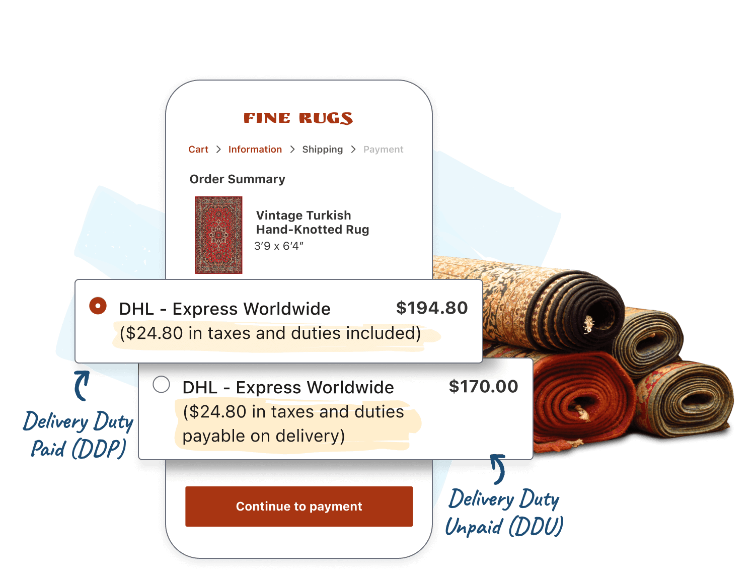 Calculate Duties & Taxes in Checkout