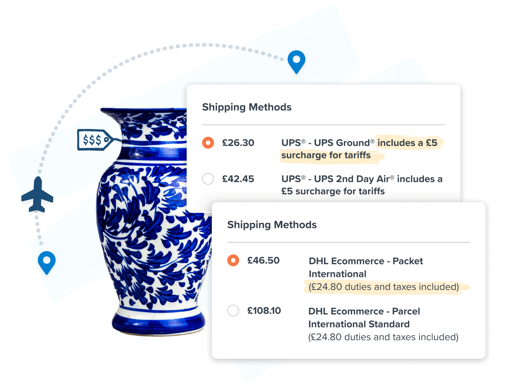 Import and Export Shipping Methods