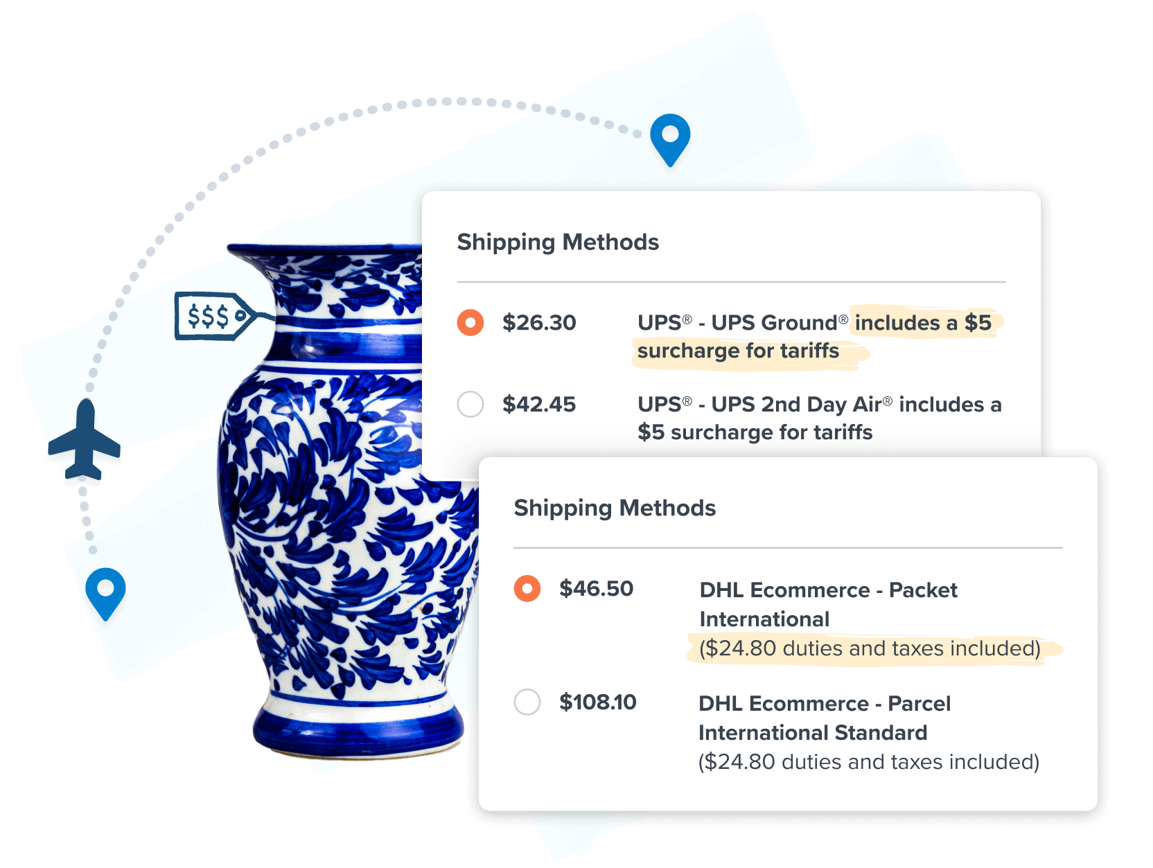 Import and Export Shipping Methods