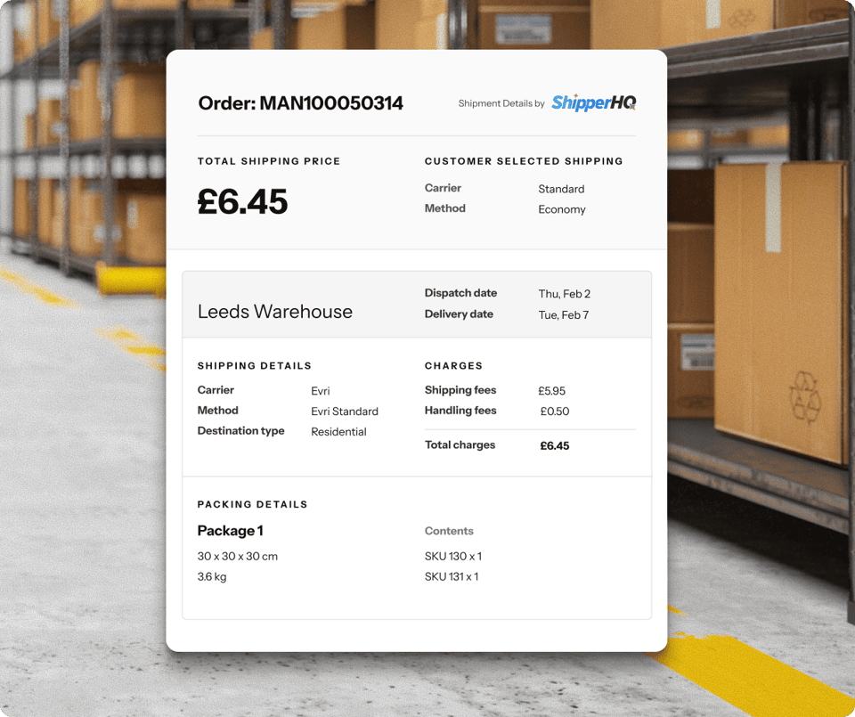 Advanced Shipment Details