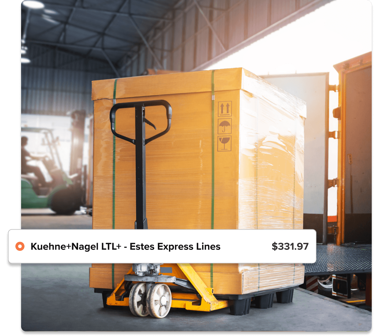Pallet with Kuehne+Nagel Shipping Rate