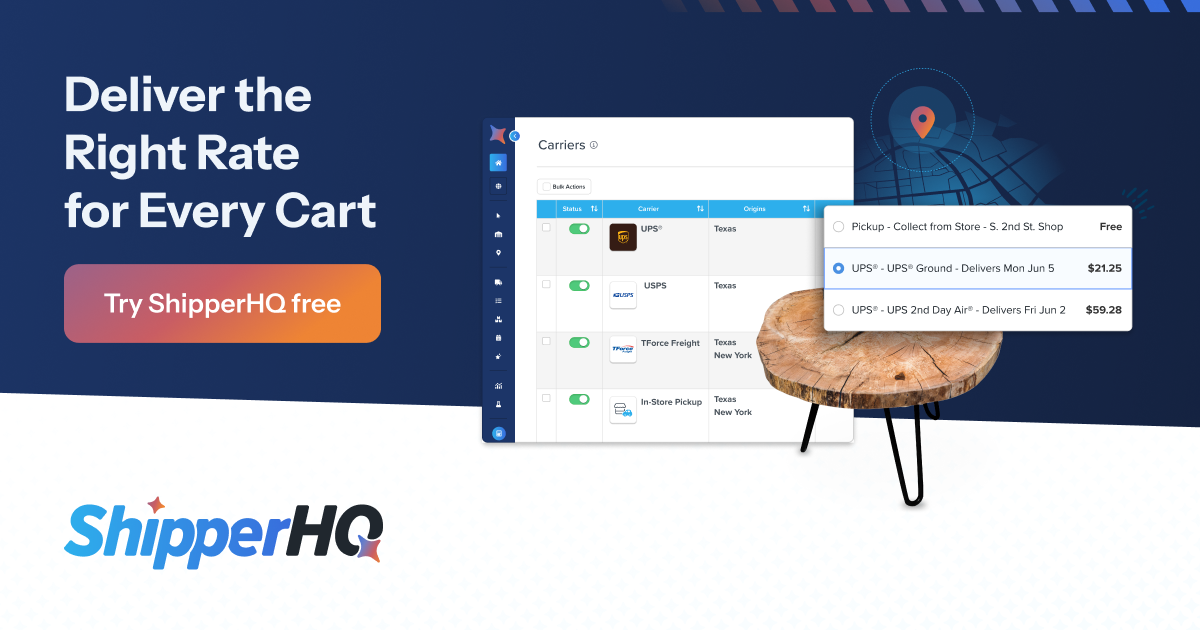 Shipper Table Example Table Rates | ShipperHQ