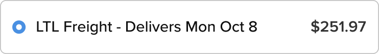 LTL Freight - Delivers Mon Oct 8, $251.97